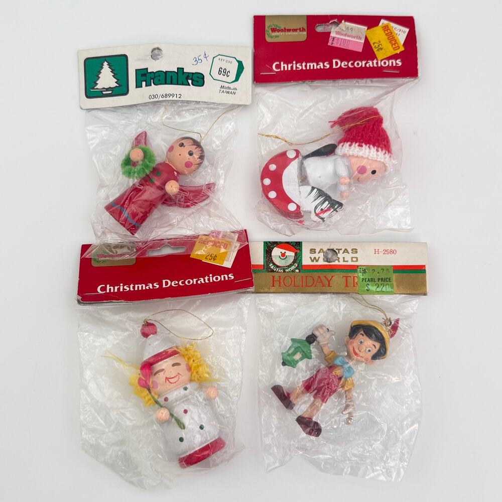 Vtg Wooden Christmas Ornaments Kurt Adler Frank's Woodworth's